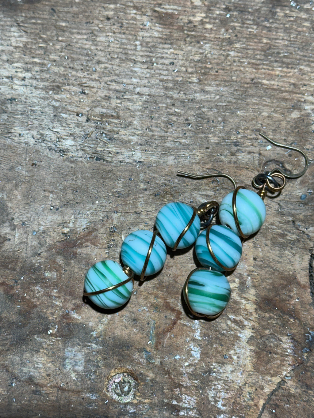 Teal Bead Earrings