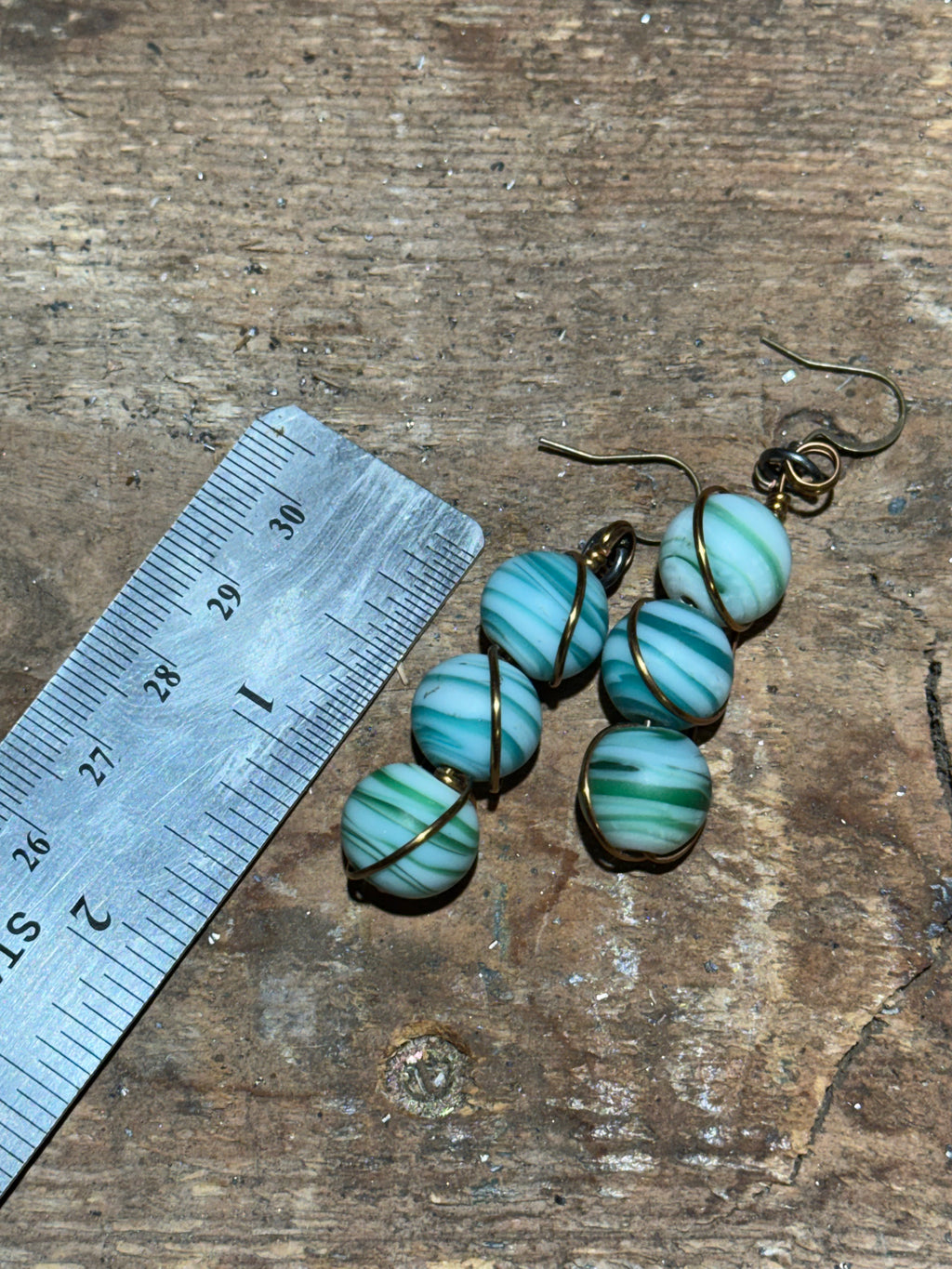 Teal Bead Earrings