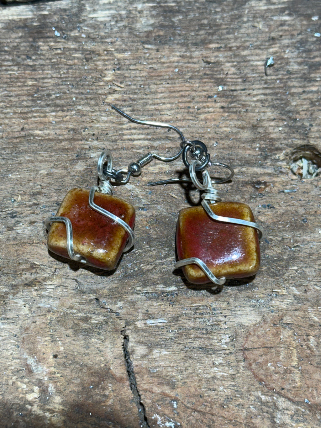 Red/Brown Stone Earrings