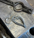 hand forged iron heart key-chain