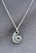 Twisted rams horn forged pendant necklace