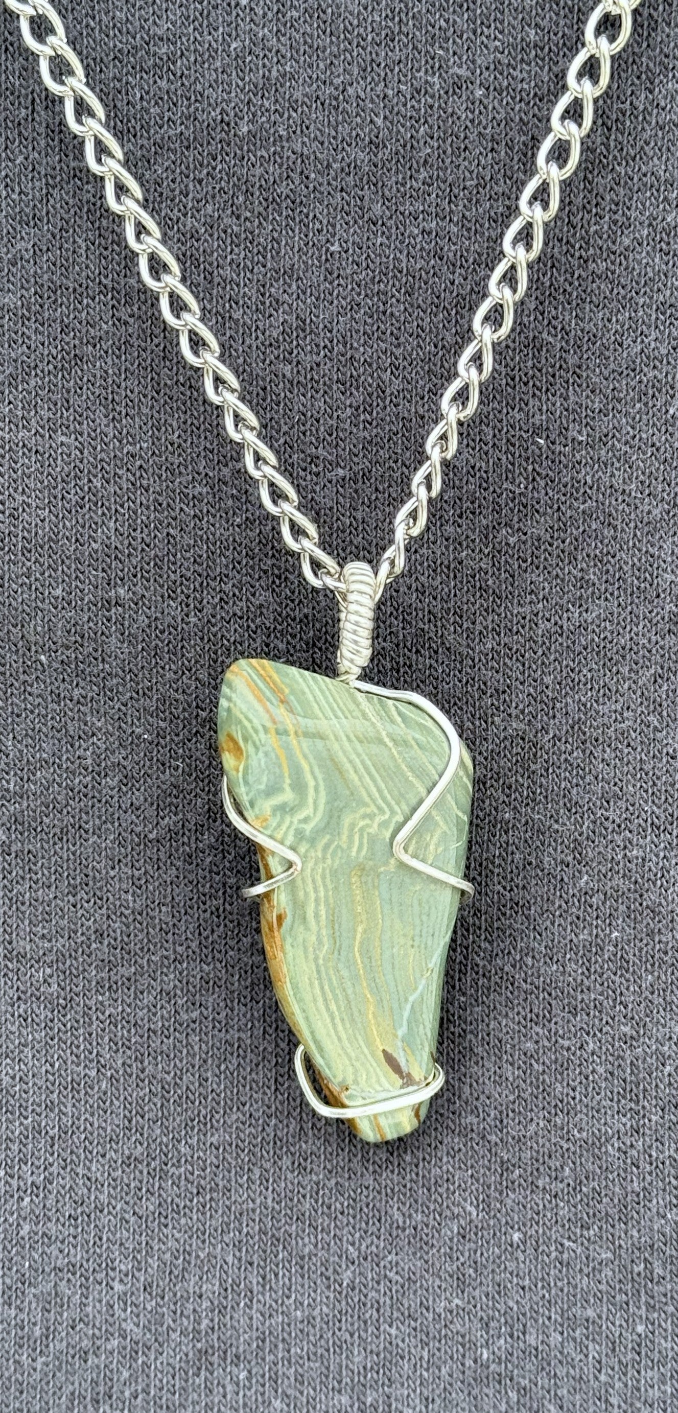 Beautiful blue grey stone necklace