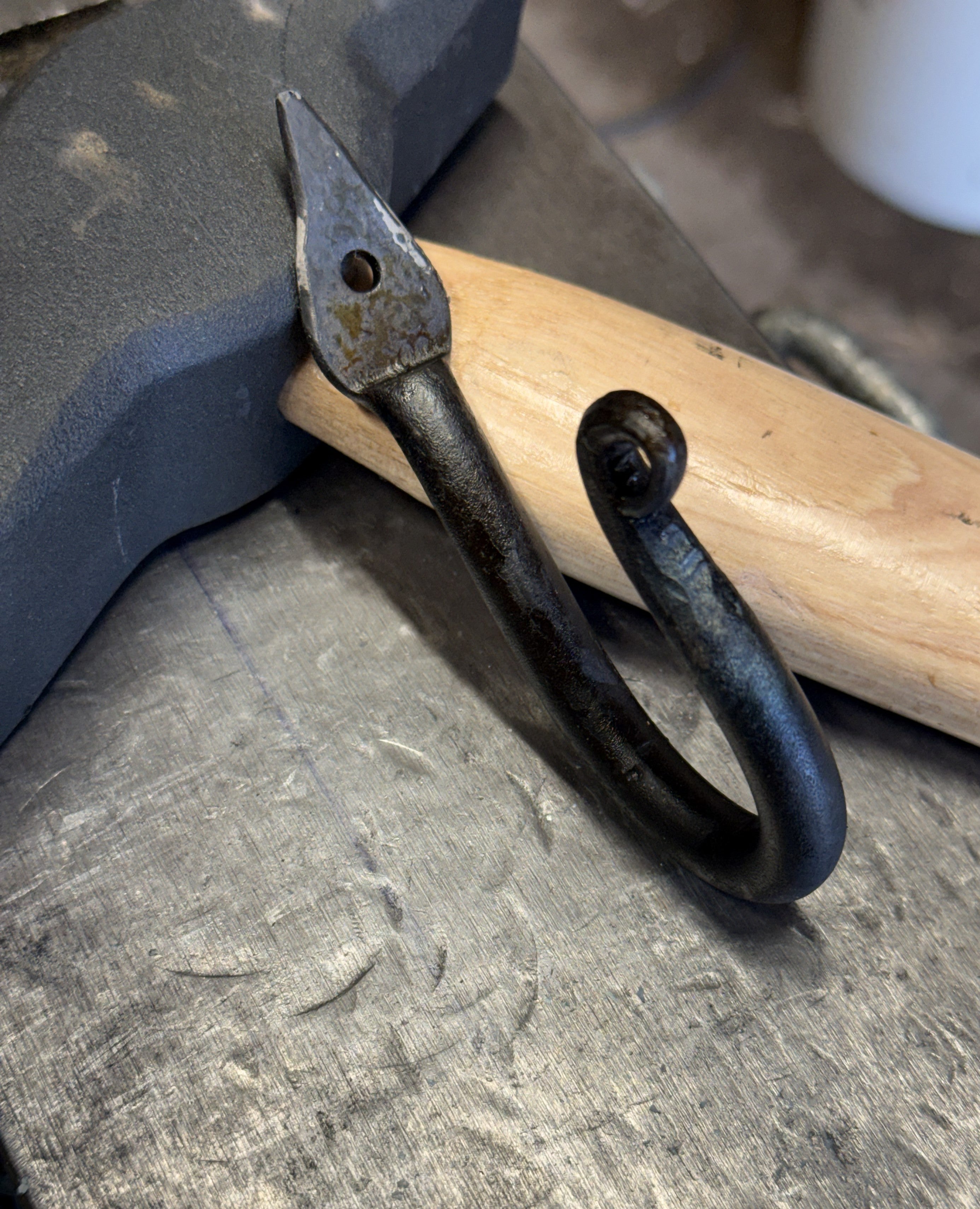 Hand forged J hook